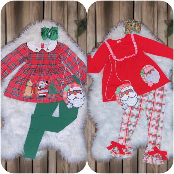 (New) Embroidery Black Santa Collection Bundle ( 2 outfits)